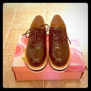Oxford Platform Patent Leather Sz 7
